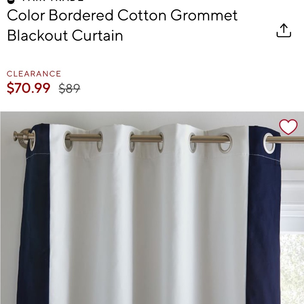 Pottery barn kids black out curtains color block white and navy